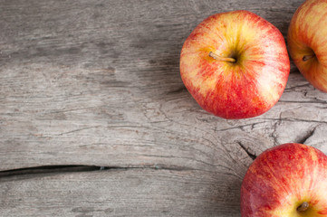 Apples on the wooden table