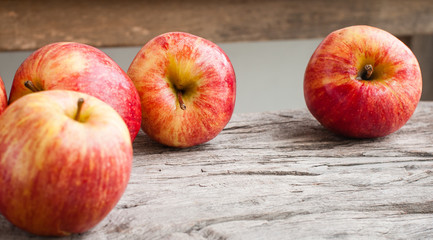 Apples on the wooden table
