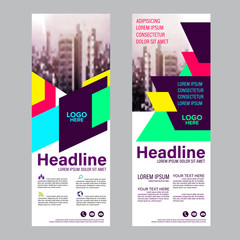 Modern Roll up layout template. flag flyer banner backdrop design. vector illustration background