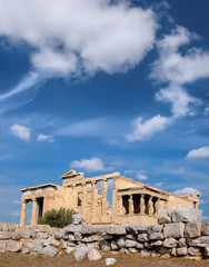 Obraz premium Erechtheion temple Acropolis, Athens, Greece, with famous Caryat