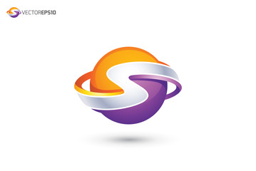 Obraz premium Abstract Letter S Logo - 3D Sphere Logo