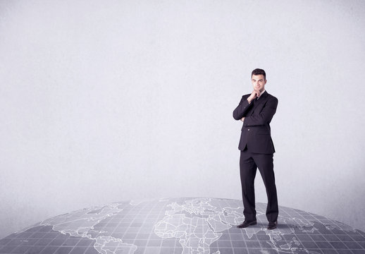 man standing in front of city landscape