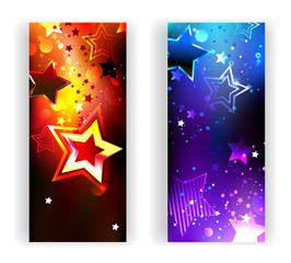 Obraz na płótnie Canvas two banners with abstract stars