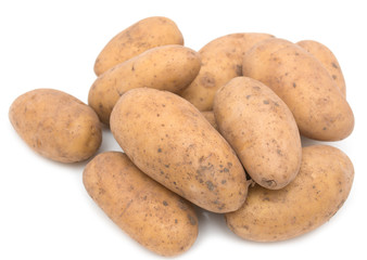fresh potatoes on a white background