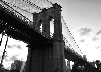 Brooklyn bridge in black and white style