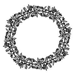 Leaves wreath icon. Plant floral garden decoration and ornament theme. Isolated design. Vector illustration