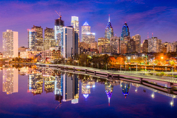 Panele Szklane Podświetlane  Panoramę Filadelfii, Pensylwania Pen