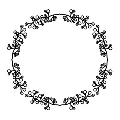 Leaves wreath icon. Plant floral garden decoration and ornament theme. Isolated design. Vector illustration