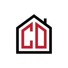simple initial logo pentagon house