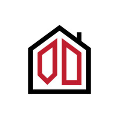 simple initial logo pentagon house