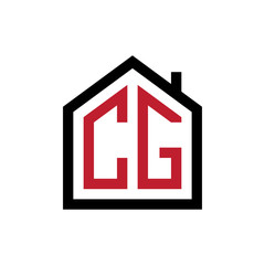 simple initial logo pentagon house