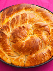 Banitza - traditional Bulgarian food made of dough and cheese. V