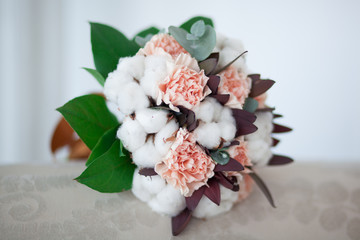 Wedding bouquet of beautiful flowers