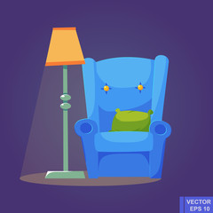 Cozy home stuff. Isolated object background. cartoon image Vector flat illustration