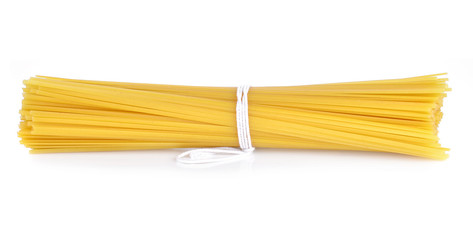 Bunch of spaghetti isolated on white background.