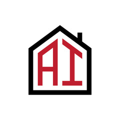 simple initial logo pentagon house