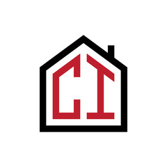 simple initial logo pentagon house