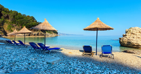 Summer morning Pulebardha beach (Albania).