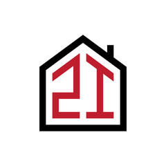 simple initial logo pentagon house