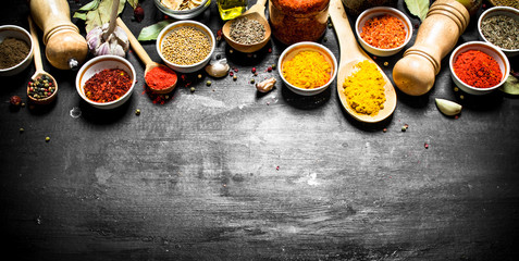 Big set of Indian spices and herbs