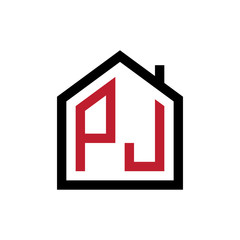 simple initial logo pentagon house