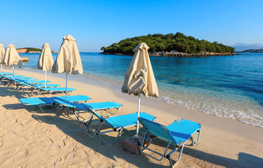 Fototapeta na wymiar Summer morning Ksamil Beach, Albania.