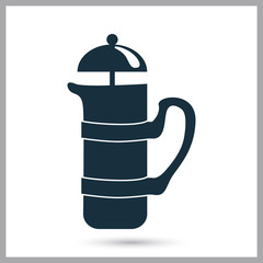 French press icon. Simple design for web and mobile