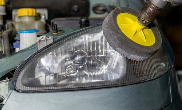 Front Headlight Polishing, Renewed Headlamp.