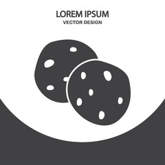 Cookie with chocolate icon. Simple design for web and mobile