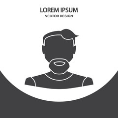 Human male avatar icon. Simple design for web and mobile