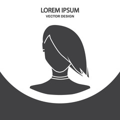Human female avatar icon. Simple design for web and mobile