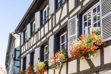 Fototapeta na wymiar Traditional houses in La Petite France, Strasbourg, Alsace, Fran