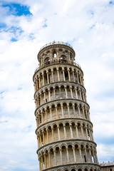 Leaning Tower of Pisa in Tuscany,Italy. a Unesco World Heritage