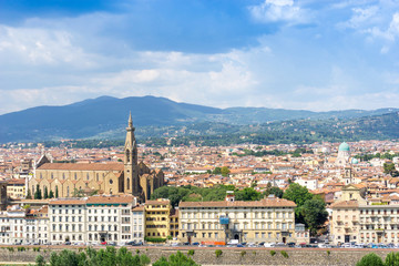 street view of Old Town Florence Tuscany, Italy