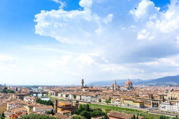 street view of Old Town Florence Tuscany, Italy