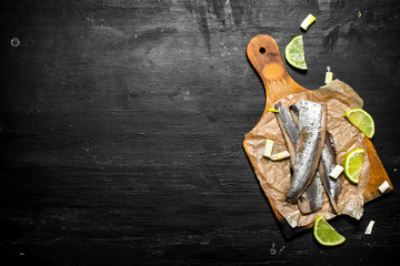 Fillet of pickled herring with lime