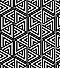 Vector pattern. Repeating geometric tiles with striped triangles