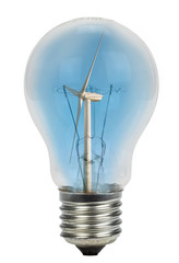  light bulb and wind mill on white background