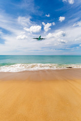 Phuket, Thailand - November 25,  2016: plane landing