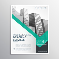 professional brochure or leaflet template design with buildings