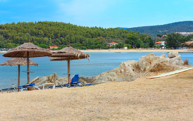 Summer morning beach (Chalkidiki, Greece).