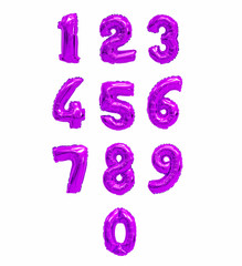 number from balloons purple, violet