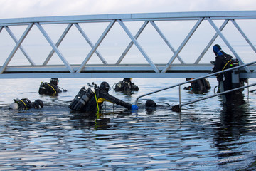 scuba diving course open water in sea