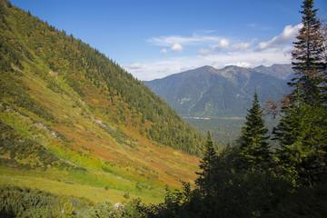 Naklejka premium The wild and desolate mountains of the Khamar-Daban.