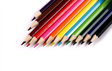 new color pencils isolated on white 