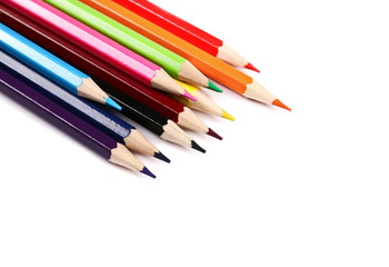new color pencils isolated on white 