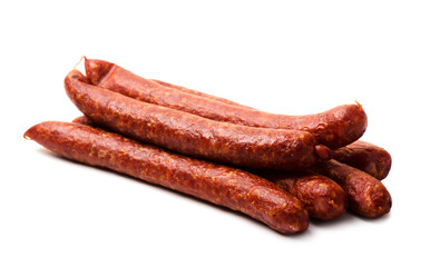 Stack of smoked sausages
