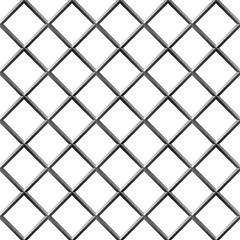 Seamless metal diamond shape grill isolated on white.