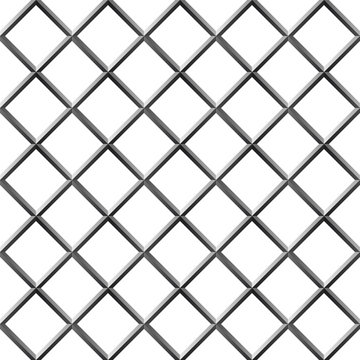 Seamless Metal Diamond Shape Grill Isolated On White.