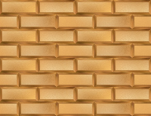 Obraz premium Gold brick wall, abstract metallic background. Seamless pattern. 